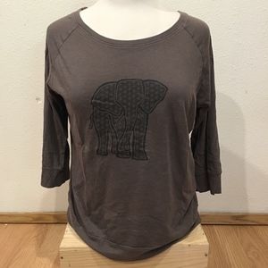 Super Soft 3/4 Sleeve Elephant Print Shirt